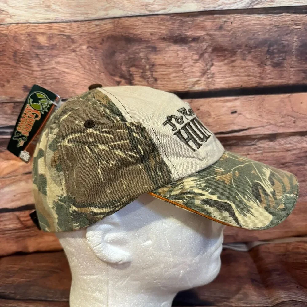 Guns & Arrows Hunting Hat Men's Adjustable Camo Khaki Baseball Cap Rifle